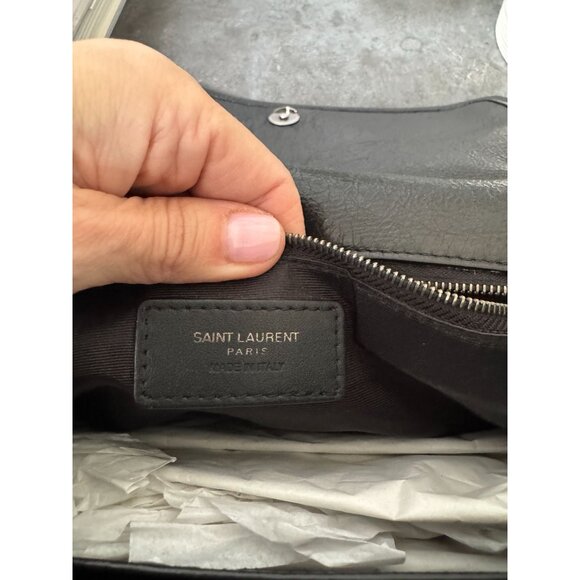 Saint Laurent Black Crinkled Calfskin Matelasse Monogram Medium Niki Bag - Picture 11 of 14